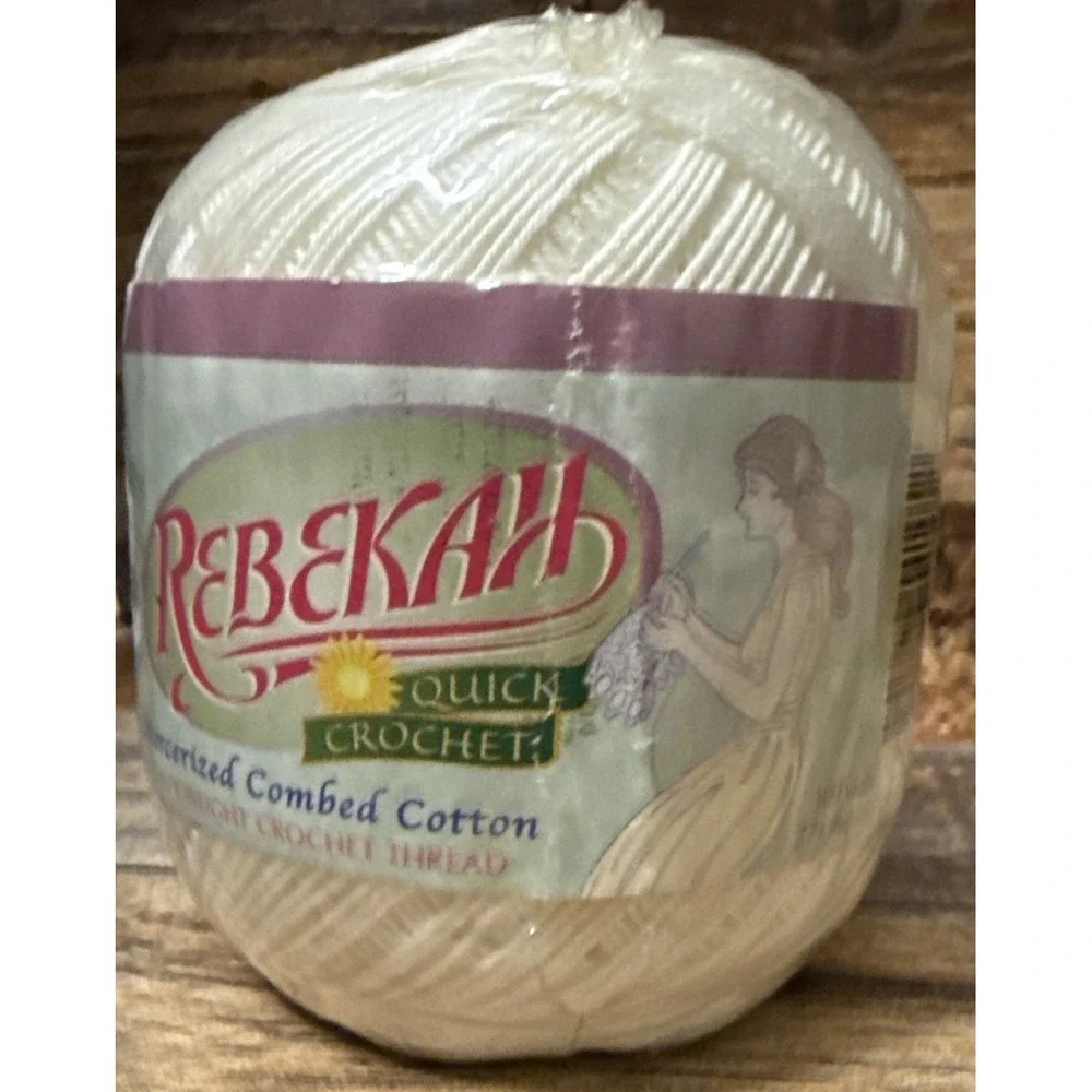 Rebekah Quick Crochet Mercerized Combed Cotton - 1 Ball - Color: White - New